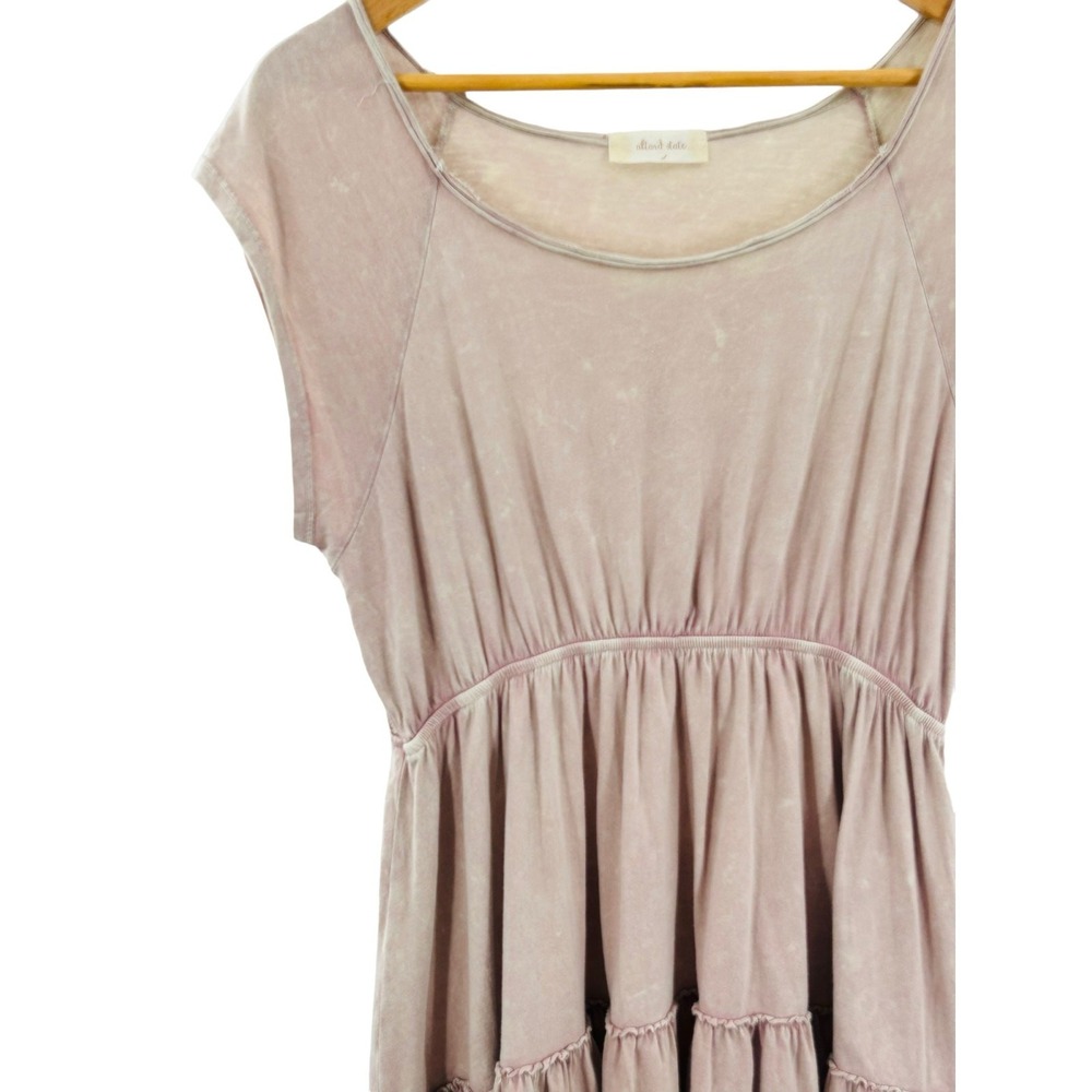 Altar'd State Boho Tiered Mini Dress Mauve Pink Lace Hem Small - Picture 7 of 9